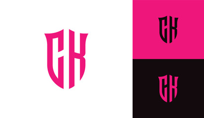 Letter CK shield initial esport logo design
