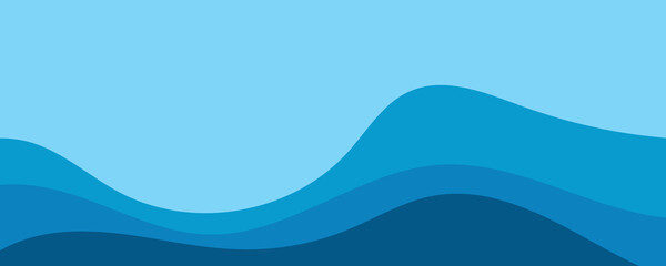 Sea waves layer background illustration. Sea beach vector illustration.