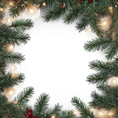 Decorative Christmas border on transparent background