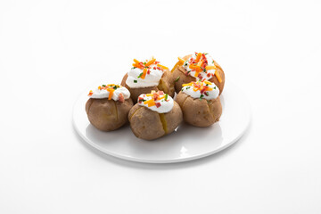 Potato dish on a white tray