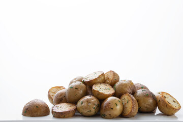 Potato dish on a white tray