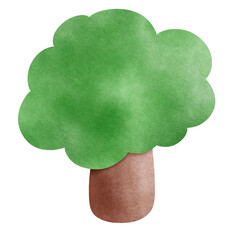 Watercolor tree illustration, Hand drawing