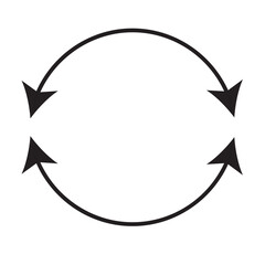 Dual semi-circle arrow. Vector illustration. Semicircular curved thin long double-ended arrow. - obrazy, fototapety, plakaty