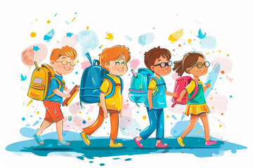 Student kids in back to school concept.