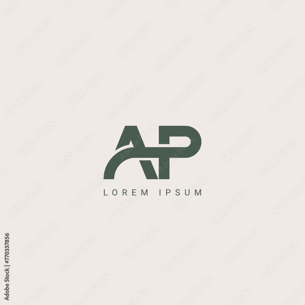 Poster alphabet letters ap pa creative logo initial based monogram icon vector element