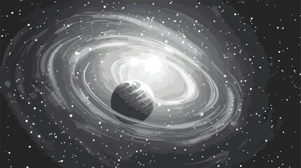 Grayscale galaxy cosmic universe orbit system 