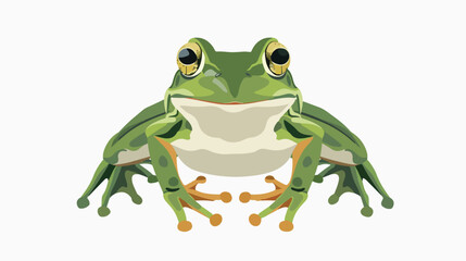 Green frog front view flat vector