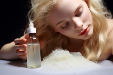 Obraz na płótnie Canvas A Powdered hair oil contributing to the Waterless Self Care trend.