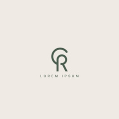 Obraz premium Alphabet Letters CR RC Creative Logo Initial Based Monogram Icon Vector Element 