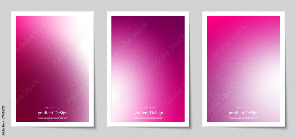 Poster gradient blurred backgrounds set with modern abstract magenta patterns graphic. design template coll