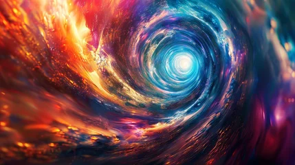 Fototapeten A swirling vortex of light and colors, representing the ever-evolving journey of self-expression.  © Vilayat