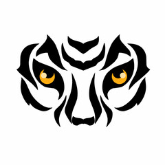 Fototapeta premium Illustration vector graphics of tribal art abstract tiger face and eyes Suitable for tattoos