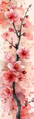 Sakura blossoms over watercolor, engaging Japanese patterns, delicate background illustrations , high resolution DSLR, 8K, high detailed, super detailed , ultra HD, 8K resolution , up32K HD