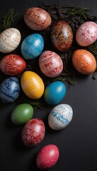 easter eggs in a basket