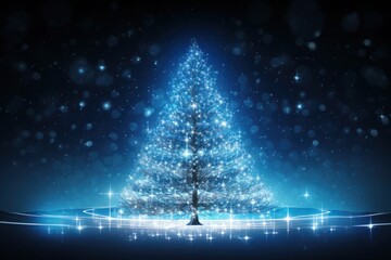 abstract christmas tree with stars