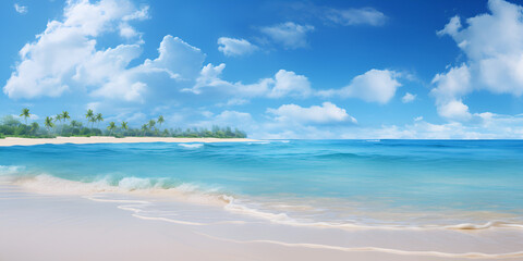 Tropical beach panorama as background