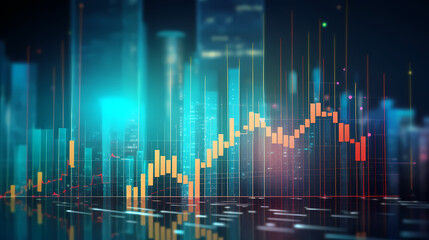 Fototapeta premium Digitally Generated Currency and Exchange Stock Chart for Finance and Economy Based Computer Software and Coding Display