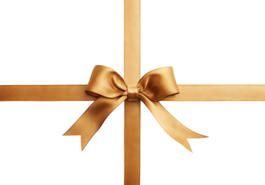 Beige ribbon bow, cut out