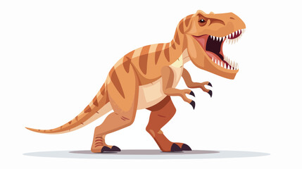 Cartoon tyrannosaurus rex dinosaur roaring flat vector - obrazy, fototapety, plakaty