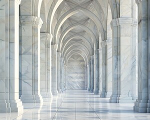 Grand cathedral arches in marble minimalist beauty in historical reverence