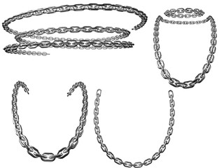 Chain texture stoke image use white background