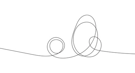 Easter egg one line drawing. Continuous line drawing of simple egg. Happy Easter concept. Vector isolated hand drawn illustration. An element drawn with one black line on a white background in eps 10.