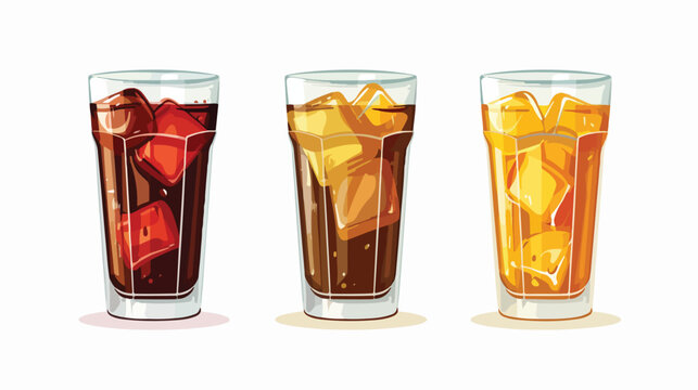 Icon of the beverage in the glass flat vector 