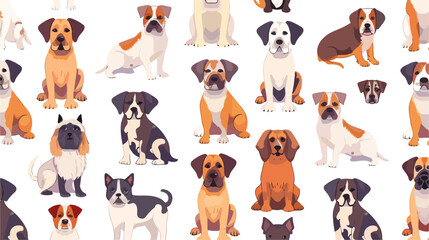 cute dog seamless design vector flat vector