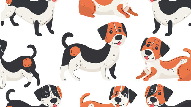cute dog seamless design vector flat vector
