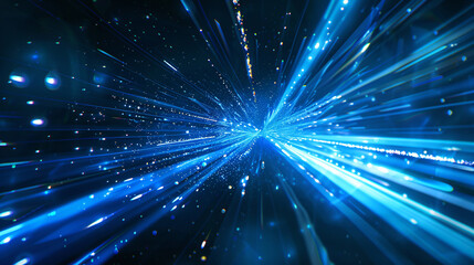 Obraz premium Future technology big data 3D background. Network data particles concept illustration