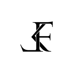 lfk typography letter monogram logo design - obrazy, fototapety, plakaty