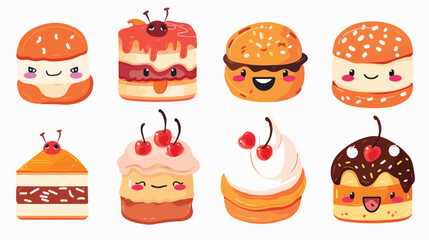 Emoticon in the form of a meatbun cake with a variety
