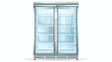 Empty glass two door display refrigerator