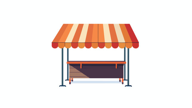 Empty market stall icon isolated flat vector