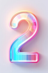 Countdown number 2 illustration poster, anniversary birthday party celebration countdown concept illustration