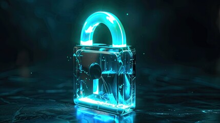 Lock Icon Element, Blockchain, Security Element, Future Technology.