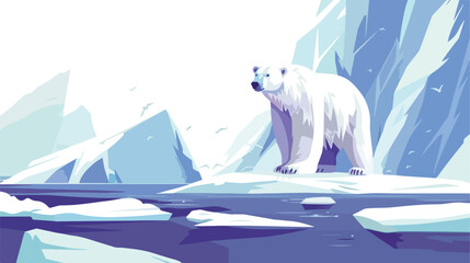Abstract cartoon illustration of a polar bear 