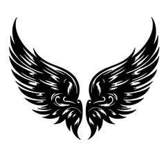 wings tattoo vector silhouette