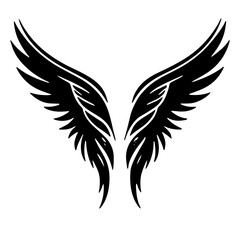 wings tattoo vector silhouette