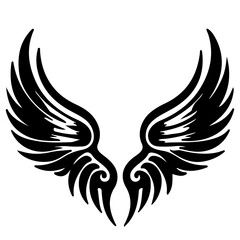 wings tattoo vector silhouette