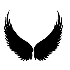 wings tattoo vector silhouette