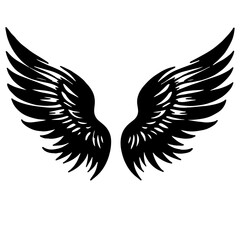 wings tattoo vector silhouette