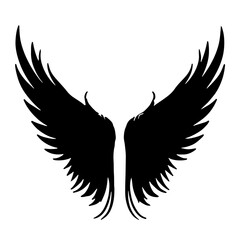 Naklejka premium wings tattoo vector silhouette