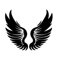 wings tattoo vector silhouette