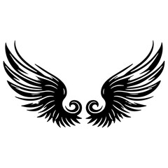 wings tattoo vector silhouette
