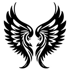 wings tattoo vector silhouette