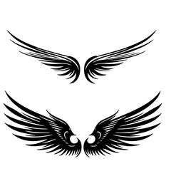 Fototapeta premium wings tattoo vector silhouette