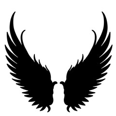 wings tattoo vector silhouette