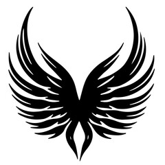 wings tattoo vector silhouette