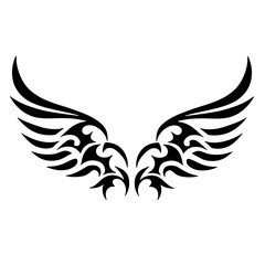 wings tattoo vector silhouette